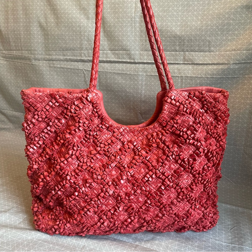 HOBO Tempo Leather Tote in‎ Coral Red